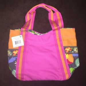 Vera Bradley color-block book bag tote